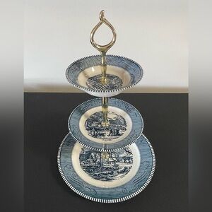 Currier&Ives Vintage Tidbit Serving Tray